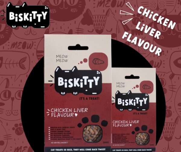 Biskitty Chicken Liver Cat Treats 200g