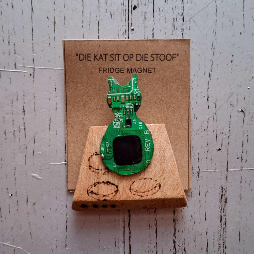 Techno-Feline Cat Fridge Magnet